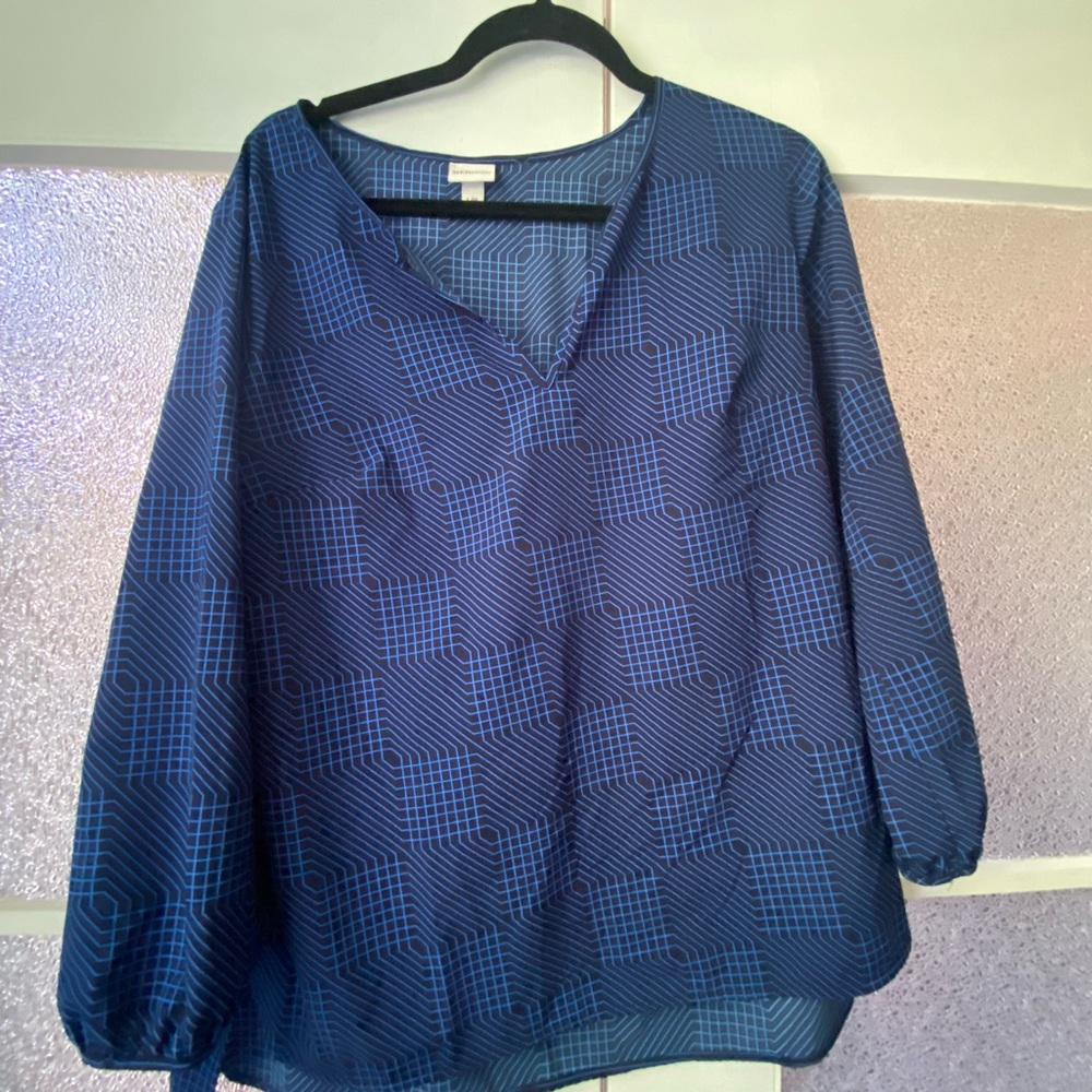 Merona Blue Boxy Blouse with Relaxed Fit
